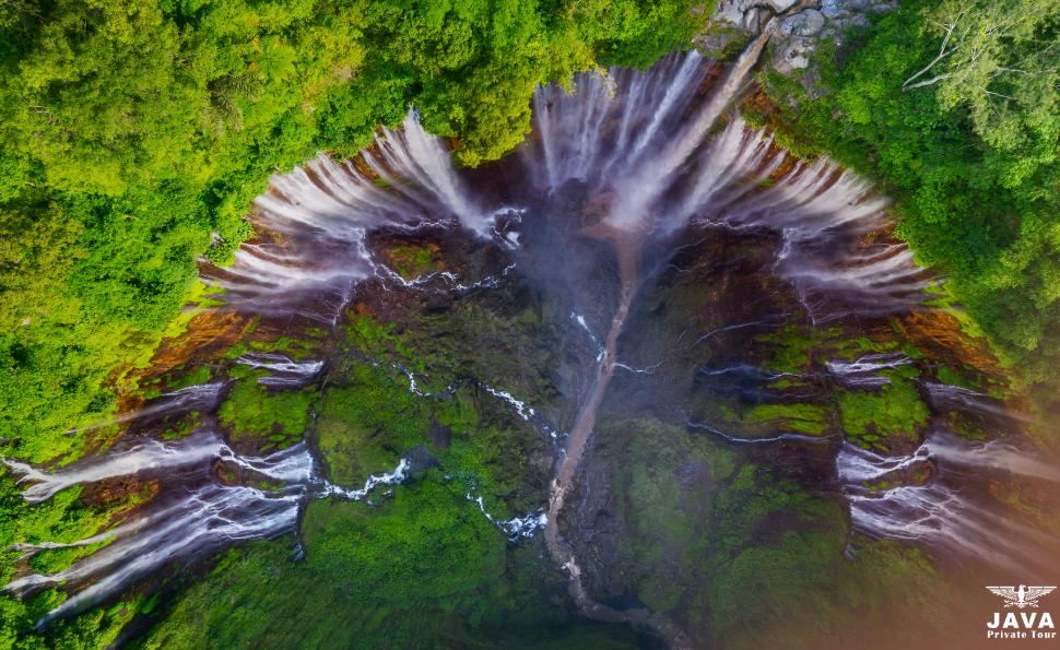 Tumpak Sewu Waterfall Aerial Shot
